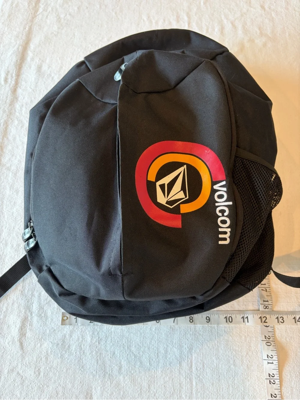 Volcom Skateboarding Backpack Embroidered Volcom Stone Padded Straps Black
